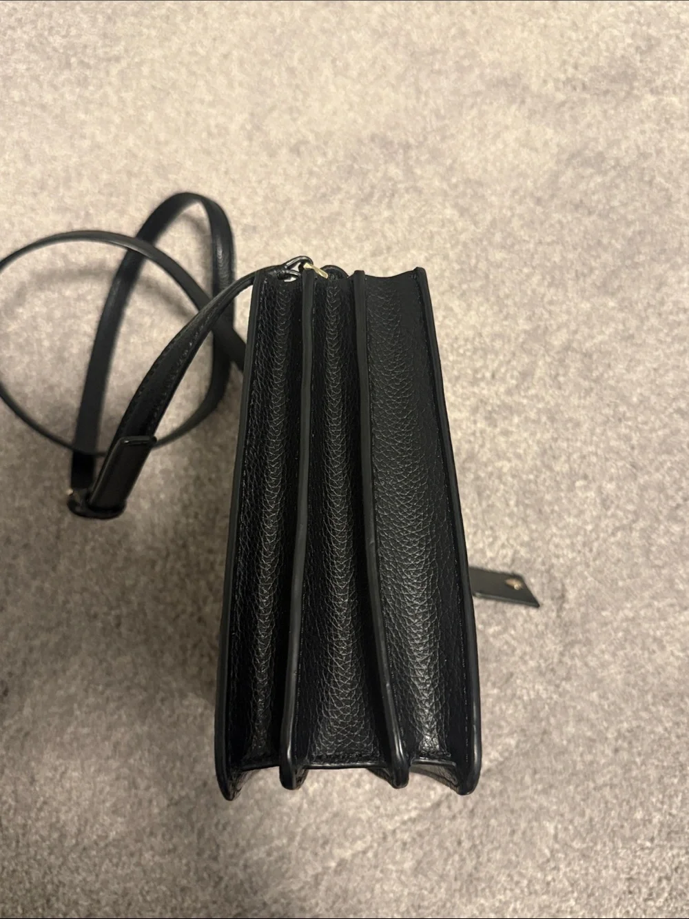 kate spade Black Pebbled Leather Messenger Crossbody